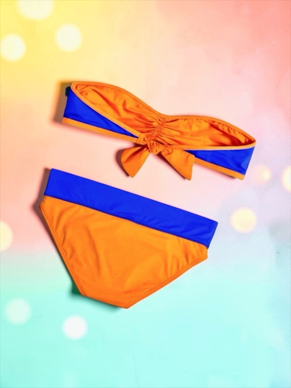 Tommy Bahama Color‑Block Bikini Set 👙 Blue + Orange Women’s Large Like New - Picture 2 of 8